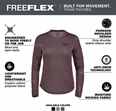 Women's FREEFLEX™ Hybrid Tee - Long Sleeve Purple 2X