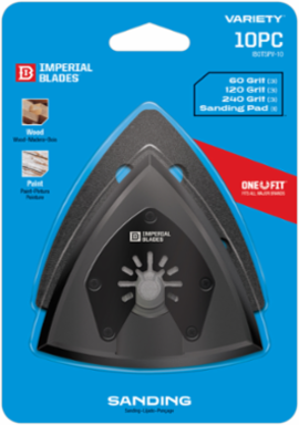 One Fit™ 3-1/2 Inch Oscillating Triangle Sanding Pad + 10PC Sandpaper Variety Pack, Multi-Grade Grit