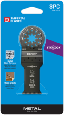 StarlockTM 1-1/8 Inch Bi-Metal Oscillating Saw Blades, 3PC