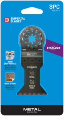 StarlockTM 1-3/4 Inch Bi-Metal Oscillating Multi-Tool Blade, 3PC