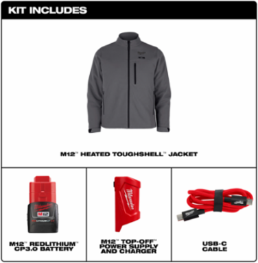 M12 Heated TOUGHSHELL Jacket 3X, 5 Heating Zones, 12 Hour Battery Life