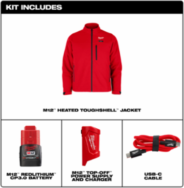 M12 Heated TOUGHSHELL Jacket 3X - 12V, 5 Heating Zones, Water Resistant