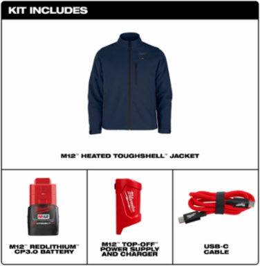M12 Heated TOUGHSHELL Jacket - Large, 5 Heating Panels, Water Resistant