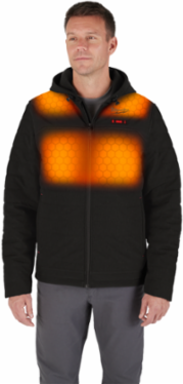 M12 Heated AXIS Jacket - Black 3X, 3 Heating Zones, Water Resistant