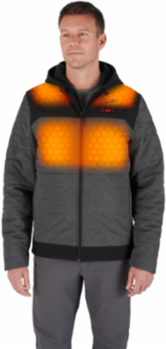 M12 Heated AXIS Jacket - Gray, X-Large, 3 Heating Zones, Water Resistant
