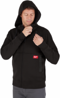 GRIDIRON™ Full-Zip Hoodie - Black 2X, Heavyweight Cotton/Polyester Blend