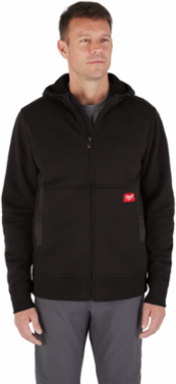 GRIDIRON™ Full-Zip Hoodie - Black Large, Heavyweight Cotton/Polyester Blend