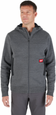 GRIDIRON™ Full-Zip Hoodie - Black, Medium, Durable Cotton/Polyester Blend