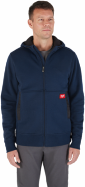 GRIDIRON Full-Zip Hoodie, Heavyweight Cotton/Polyester Blend, Size S
