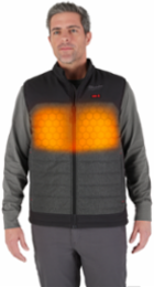 M12 Heated AXIS Vest, Gray Small, 2 Heat Zones, HEXON HEAT TECHNOLOGY, 8hr Battery Life