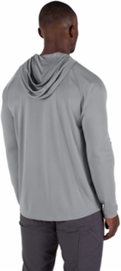 WORKSKINTM Hooded Sun Shirt, Medium, Gray, UPF 50+ Protection, Quick Dry