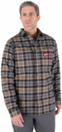 GRIDIRONTM Flannel Shirt Gray XL, 100% Cotton, 3-Pocket Design