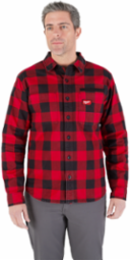 GRIDIRONTM Flannel Shirt Red X-Large, 100% Cotton Heavyweight Fabric, 3-Pocket Design