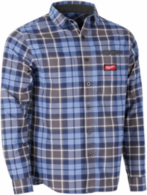 GRIDIRONTM Flannel Shirt 2X, Blue, 100% Cotton, 3-Pocket Design