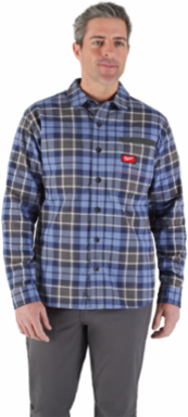GRIDIRONTM Flannel Shirt Blue 3X, 100% Cotton, Double-Stitched Seams