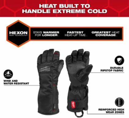 Heated Winter Gloves - Black 2X