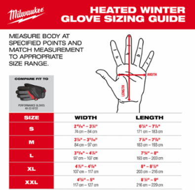 Heated Winter Gloves - Black XL