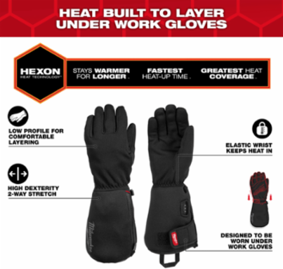 Heated Work Glove Liners- Black L
