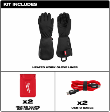 Heated Work Glove Liners - Black S