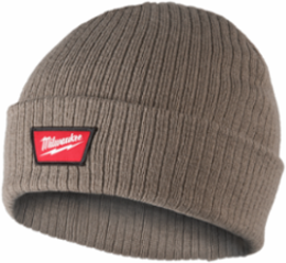 Rib-Knit Cuffed Beanie - Brown, 100% Acrylic, Insulated, One Size Fits Most