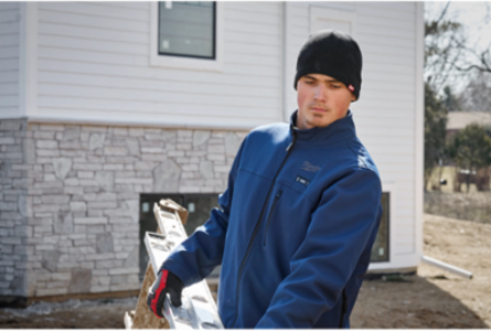 Fleece-Lined Black Beanie, Insulated, One Size Fits Most