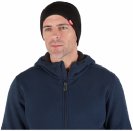 Fleece-Lined Black Beanie, Insulated, One Size Fits Most