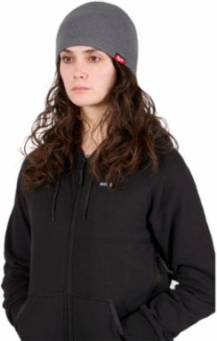 Fleece-Lined Gray Beanie, One Size Fits All, Insulated, Abrasion Resistant
