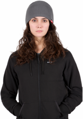 Fleece-Lined Gray Beanie, One Size Fits All, Insulated, Abrasion Resistant