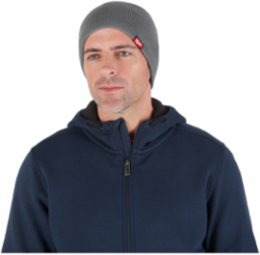 Fleece-Lined Gray Beanie, One Size Fits All, Insulated, Abrasion Resistant