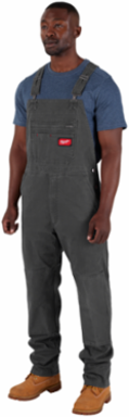 FREEFLEX™ Unlined Bib Overalls 30x34, 9 Pockets, Cotton, Gray