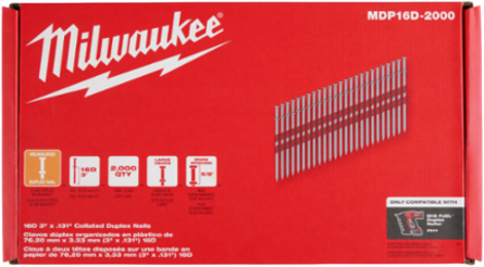 Milwaukee® 16D 3” x .131” Collated Duplex Nails