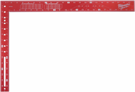16 Inch x 24 Inch Anodized Aluminum Framing Square, High Visibility Markings