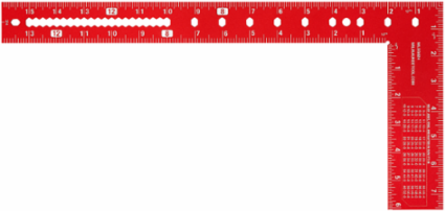 16 Inch x 24 Inch Anodized Aluminum Framing Square, High Visibility Markings