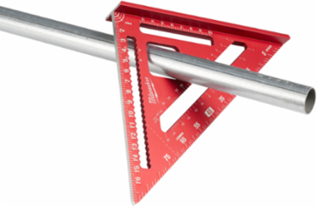 180 mm Rafter Square, Extruded Aluminum, 7.25 Inch Length, Scribe Notches 25 mm to 145 mm
