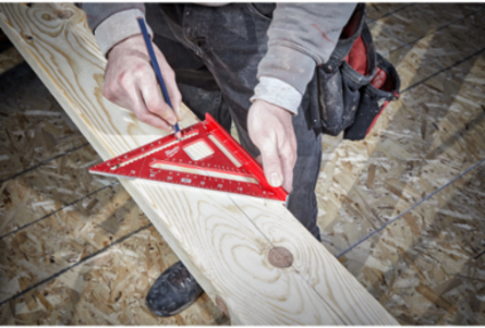 180 mm Rafter Square, Extruded Aluminum, 7.25 Inch Length, Scribe Notches 25 mm to 145 mm