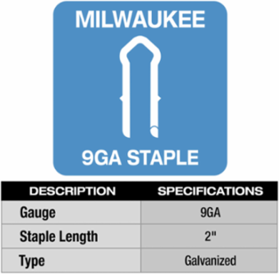 2 Inch 9 Gauge Galvanized Barbed Staples, 960 Count