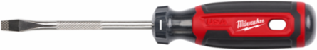 1/4 Inch Slotted Cushion Grip Screwdriver 4 Inch Shaft Length