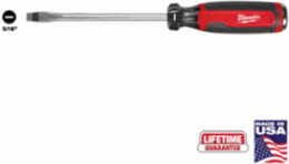 5/16 Inch Slotted 6 Inch Cushion Grip Demolition Screwdriver - Boron-Infused Steel, Hammer Ready