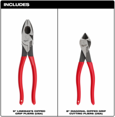 2 PC. Dipped Grip Cutting Pliers Set (USA)