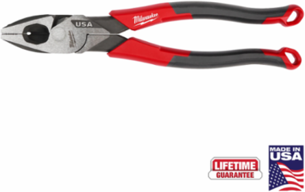 9 Inch Lineman's Comfort Grip Pliers, Durable Steel, Laser-Hardened Edge