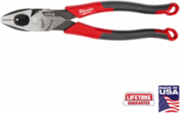 9 Inch Lineman's Comfort Grip Pliers, Durable Steel, Laser-Hardened Edge