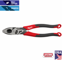 9 Inch Lineman's Pliers with Crimper, Bolt Cutter & Reaming Head