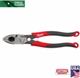 9 Inch Lineman's Pliers with Thread Cleaner, Durable Steel Construction