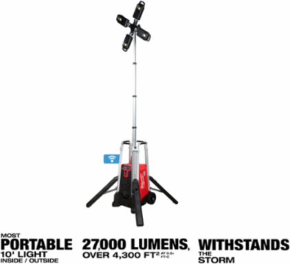 MX FUELTM ROCKETTM Tower Light/Charger 27000 Lumens, 44.12 Inch Height, Rechargeable Battery