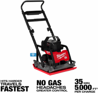 MX FUEL 20 Inch Electric Plate Compactor Kit with Two 12.0Ah Batteries