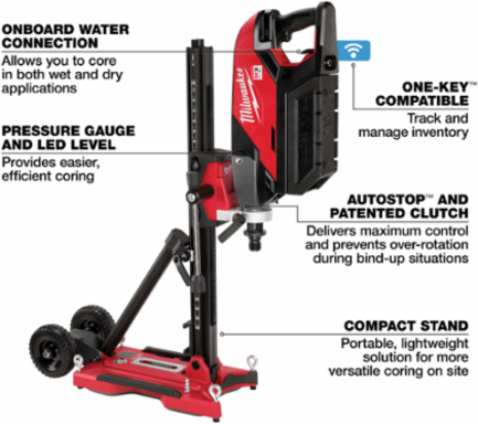 MX FUELTM Handheld Core Drill Kit, 6 Inch Core, 21.58 lbs Weight, 790-1550 RPM