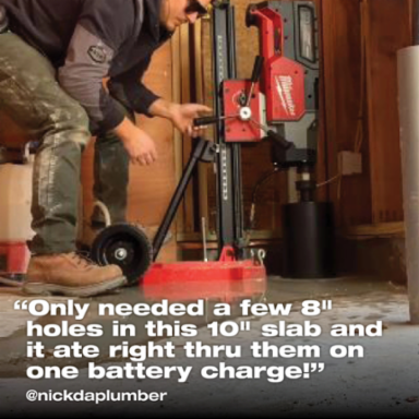 MX FUELTM Core Rig w/ Stand Kit, 14" Coring Capacity, Cordless, Includes 2 Batteries