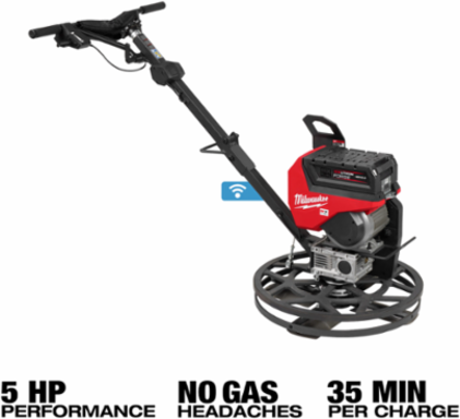 MX FUELTM 24 Inch Walk-Behind Edging Trowel Kit, 5 HP, 160 RPM