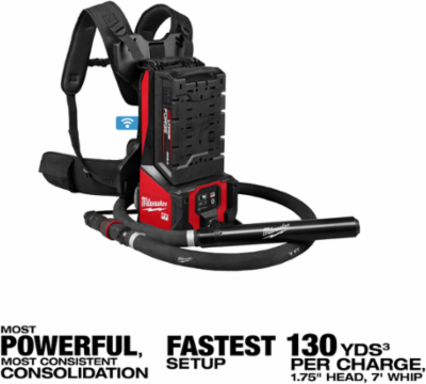 MX FUEL™ Backpack High Cycle Concrete Vibrator Kit w/ 7' Whip / 1.75" Head