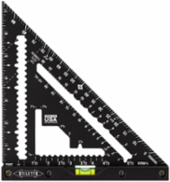 STILETTO 7 Inch Carpenter Square with Level, Aluminum, 1 Inch Width, Anti-Glare Finish